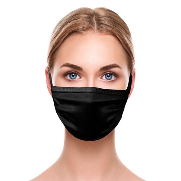 black polyester face mask model