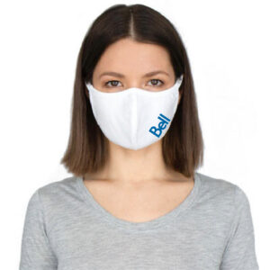 White bamboo face mask with logo